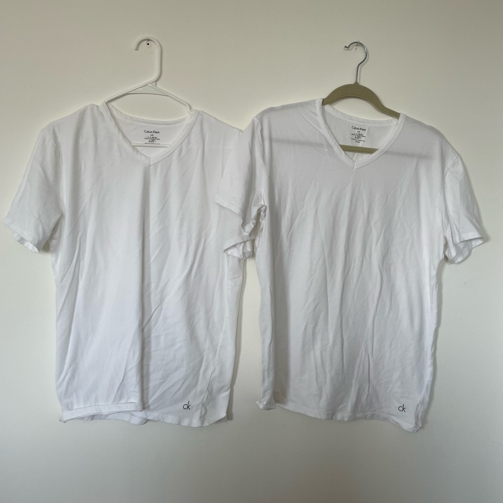 BUNDLE 2 Calvin Klein white v-neck shirts
